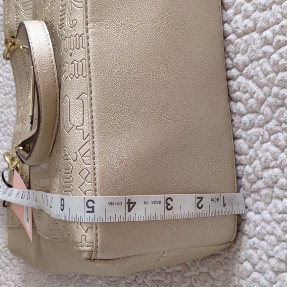 NWT Juicy Couture Word Play Gold Embossed Metallic Tote Bag - Picture 8 of 16